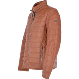 Trapper Leather Jacket Cognac: Massimo