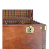 The Bridge Vintage Large Italian Vegetable Tanned Leather Saddle Trunk Brown: 8840401