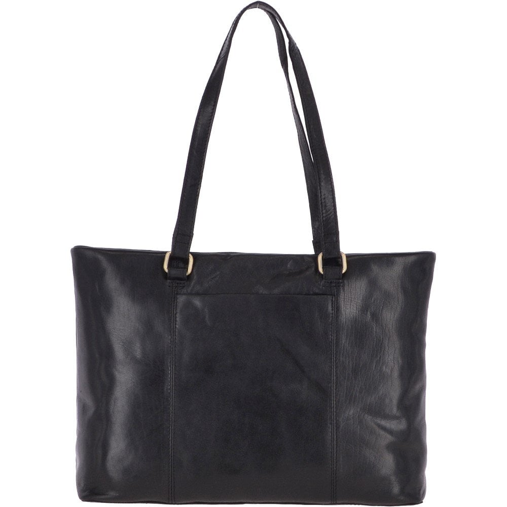 Large Vintage Leather Handbag Black – G29