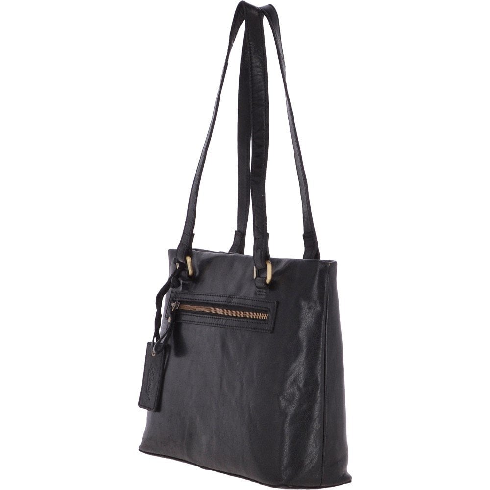 Medium Vintage Leather Handbag Black  – G26