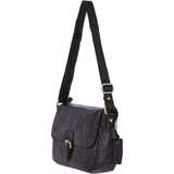 Vintage Leather Cross Body Shoulder Bag Black – G22