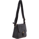 Vintage Leather Cross Body Shoulder Bag Black – G22