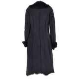 Long Length Toscana Suede Leather Coat Ocean: KB 270