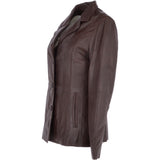 Leather Jacket Mid Brown/nap: ANGELA