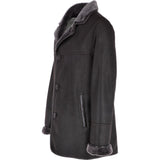 Luxury 4 Button Single Breasted  Sheepskin Coat Brown: KE-223