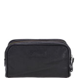 Mens Leather Washbag Black: G-37