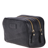 Mens Leather Washbag Black: G-37