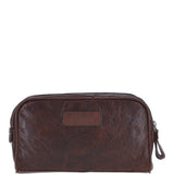 Mens Leather Washbag Brandy: G-37