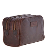 Mens Leather Washbag Brandy: G-37