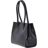 Vegetable Tanned Leather Two Section With Mid Purse Bag Navy : V-26