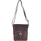 Small Vintage Wash Leather Travel Bag Brandy: G-31