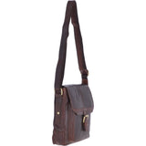 Small Vintage Wash Leather Travel Bag Brandy: G-31