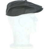8 Panel Leather Flat Cap Grey: CAP-03