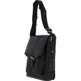 Medium Vintage Wash Leather Travel Bag Black: G-32