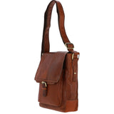 Medium Vintage Wash Leather Travel Bag Tan: G-32