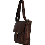 Medium Vintage Wash Leather Travel Bag Brandy: G-32