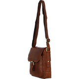 Small Vintage Wash Leather Travel Bag Tan: G-31