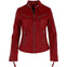Leather Biker Jacket Red: G 2131