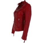 Leather Biker Jacket Red: G 2131