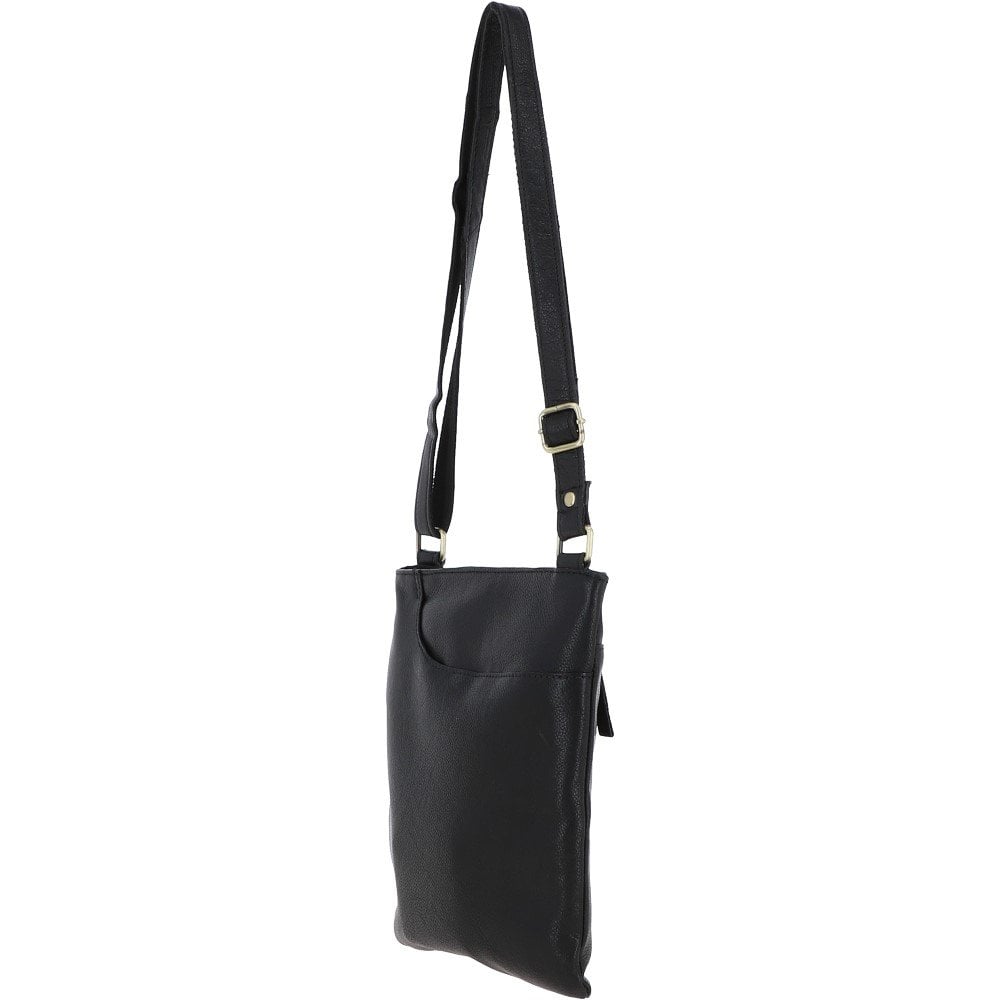 Ladies Michigan Pocket Crossbody Bag Black : M-68