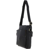 Michigan Leather Body Bag Black: M-56