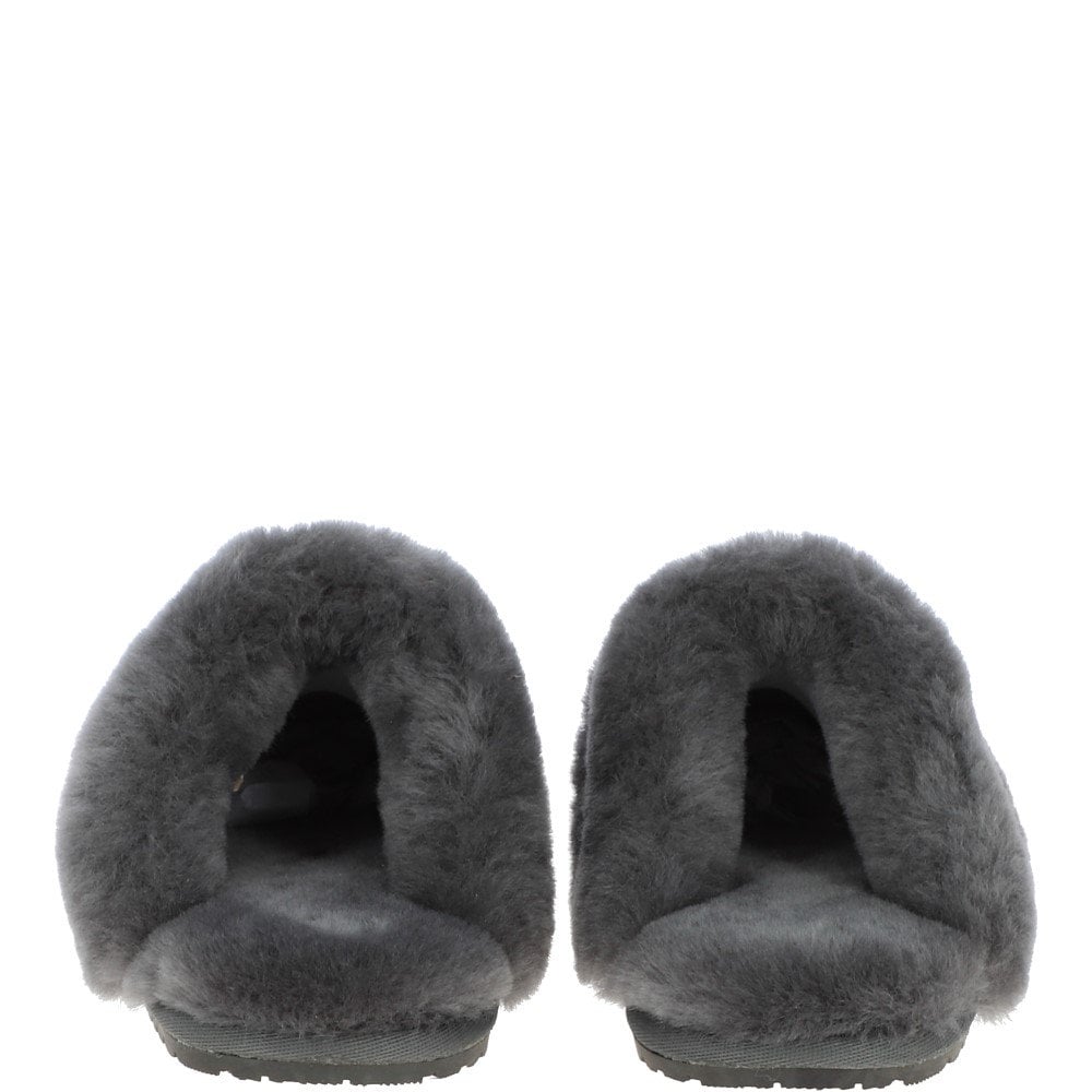 Classic Ladies Suede Sheepskin Slippers Gray