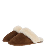Classic Ladies  Suede Sheepskin Slippers Chestnut