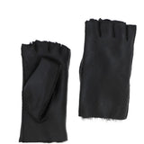 Extra Slim Sheepskin Leather Fingerless Glove Black/black: MENS FINGERLESS GLOVE