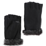 Extra Slim Sheepskin Leather Fingerless Glove Black/brissa: MENS FINGERLESS GLOVE