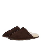 Fenland Classic Mens Suede Sheepskin Slippers Brown