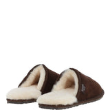 Fenland Classic Mens Suede Sheepskin Slippers Brown