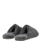 Fenland Classic Mens Suede Sheepskin Slippers Grey