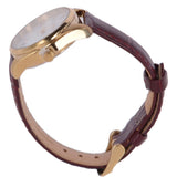 Ashwood Womens Croc Leather Watch With Mother Of Pearl Face Burgundy: AW-0012