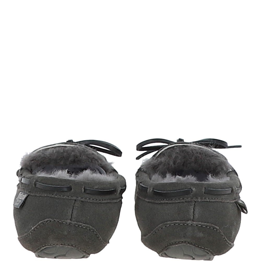 Women's Classic Suede Sheepskin Moccasin Slippers Grey: LADIES MOCCASSINS