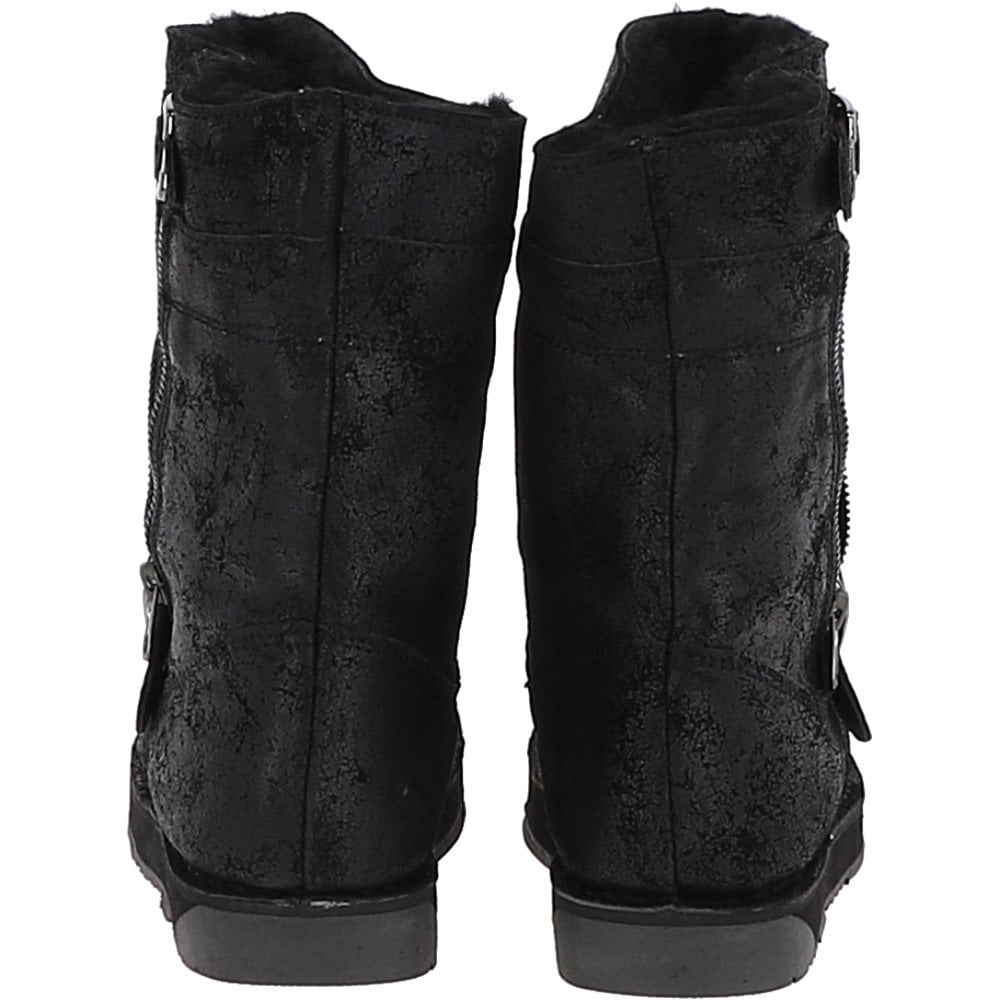 Fenland Classic  9" Vintage Sheepskin Biker Boots: BIKER BOOT LADIES