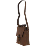 Tablet Friendly Medium Vintage Leather Messenger Bag Tan: Monti
