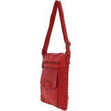 Woven Classic Large Leather Vintage Crossbody Bag Red :  D-72