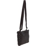 Vintage Woven Classic Leather Crossbody Bag Dark Brown: D-70