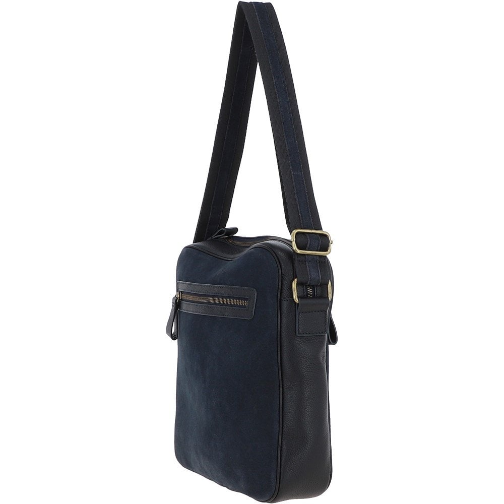 Suede and Leather Luxury Tablet Friendly Body Bag Navy: Dani