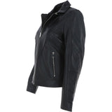 Leather Biker Jacket Black: JAIN