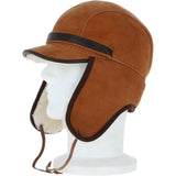 Leather Hunting Trapper Hat With Sheepskin Fur Tan/brn: 018S