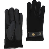 Mens Leather and Fabric Gloves Black: 708