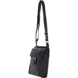 Vintage Small Leather Travel Shoulder Bag Grey: G24