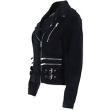Split Suede Biker Jacket Navy: 705 SUEDE