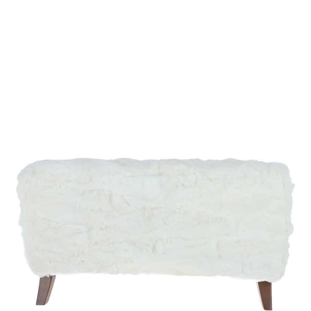 Ashwood Large Rabbit Fur Footstool Ottoman Ivory: RABBIT STOOL