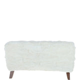 Ashwood Large Rabbit Fur Footstool Ottoman Ivory: RABBIT STOOL