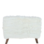 Ashwood Large Rabbit Fur Footstool Ottoman Ivory: RABBIT STOOL