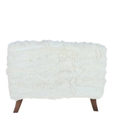 Ashwood Large Rabbit Fur Footstool Ottoman Ivory: RABBIT STOOL