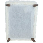 Ashwood Large Rabbit Fur Footstool Ottoman Ivory: RABBIT STOOL