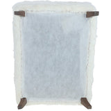 Ashwood Large Rabbit Fur Footstool Ottoman Ivory: RABBIT STOOL